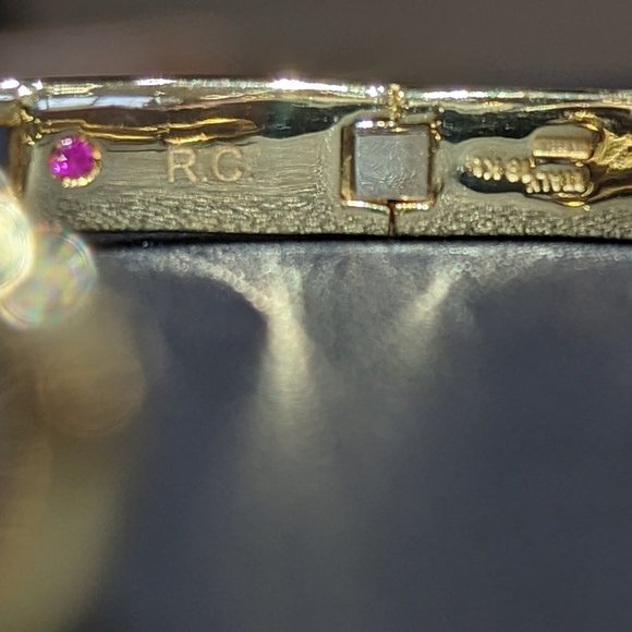 Roberto Coin 18K Yellow & White Gold Classique Parisienne Cheval Diamond Bangle - Picture 3 of 6